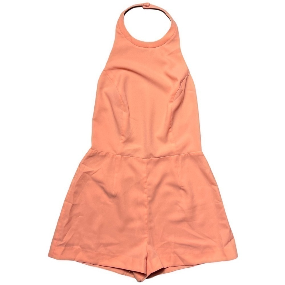 Revolve Bec + Bridge Peach Honour Halter Open Back Romper 6